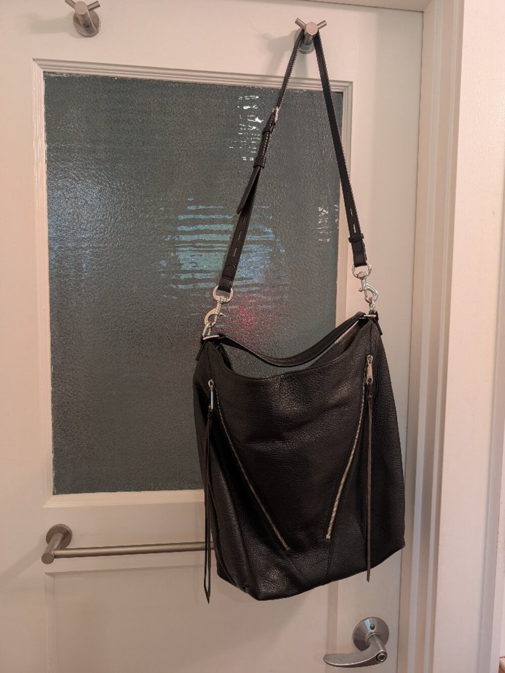 Rebecca Minkoff Black Pebbled Leather Hobo/Shoulder Bag – Excellent Condition